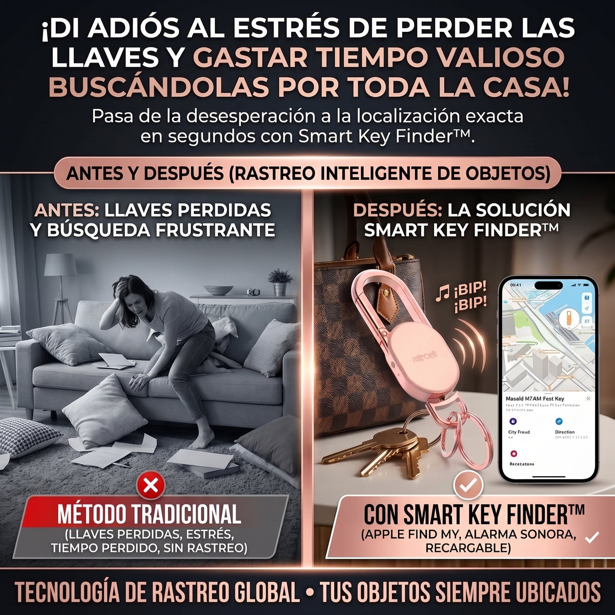 KEY FINDER™ Localizador de Llaves Inteligente y Recargable