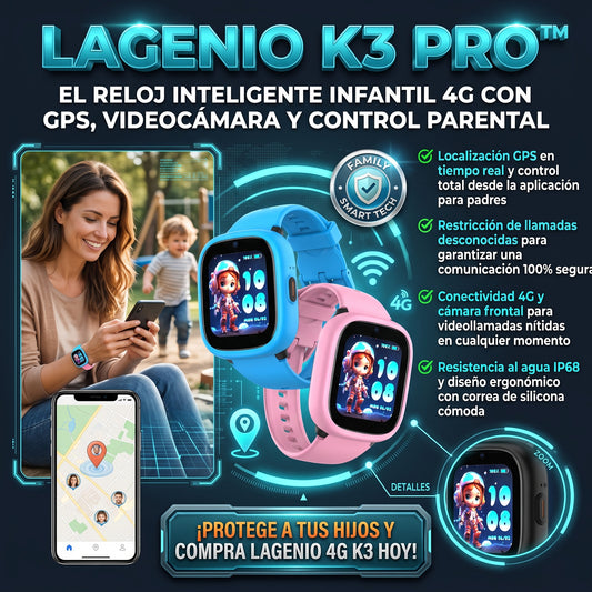 LAGENIO K3 PRO™ Smartwatch 4G con GPS para Niños