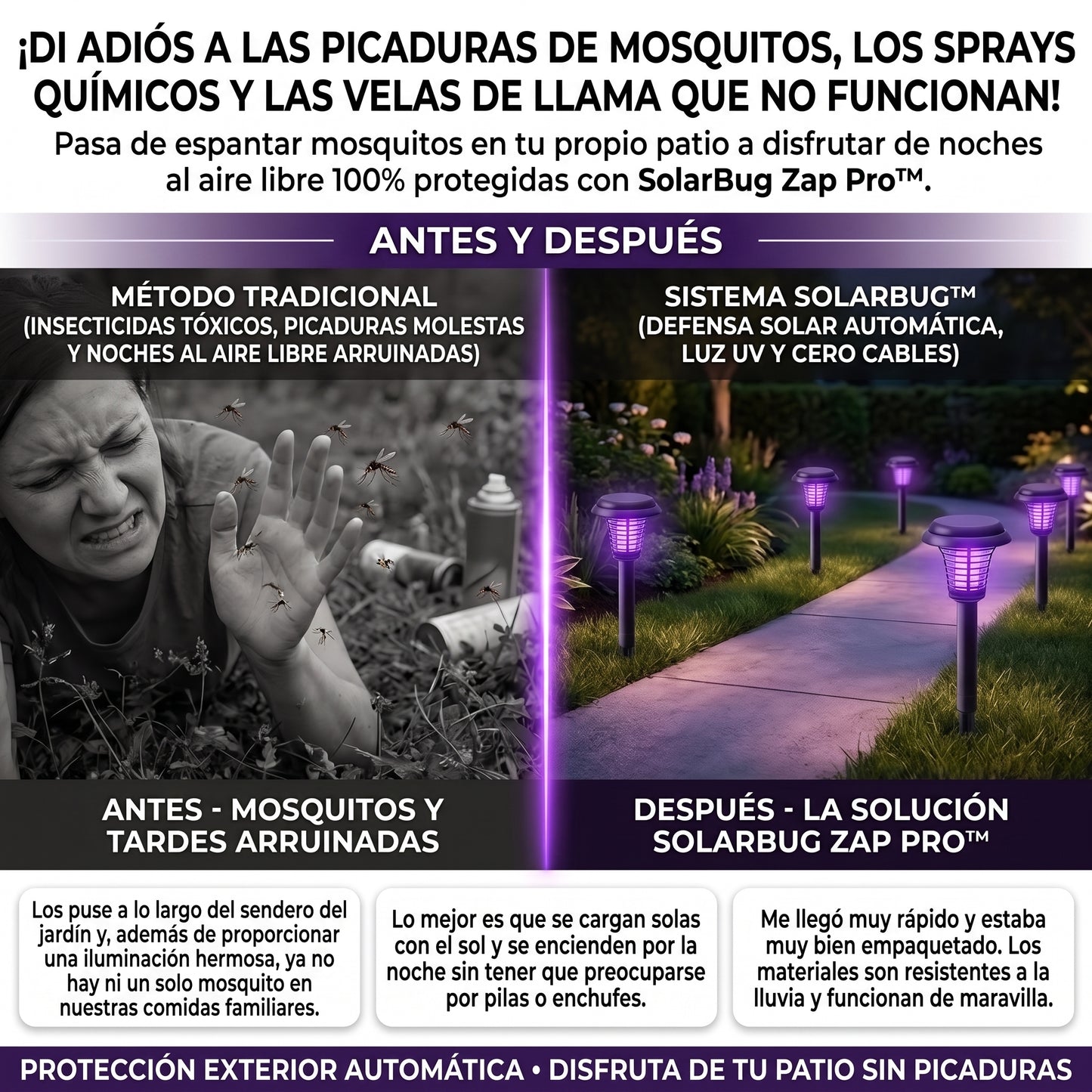SOLARBUG™ Lámpara Solar Antimosquitos de Jardín