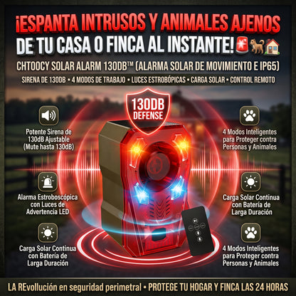 CHTOOCY™ Alarma Solar de Movimiento 130dB, IP65
