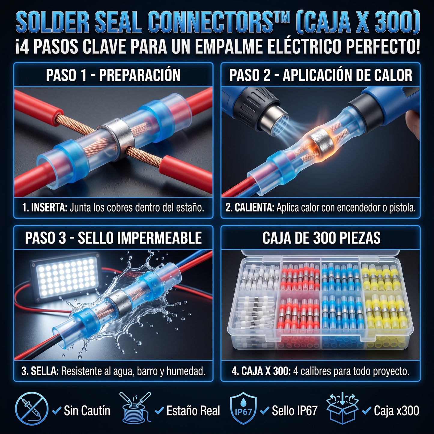 SOLDER SEAL™ Conectores eléctricos termocontraíbles