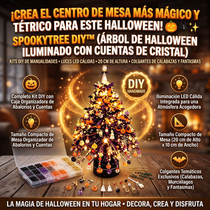 LED SPOOKYTREE™ Árbol de Halloween Decorativo con Cuentas y Luces