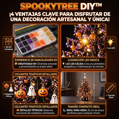 LED SPOOKYTREE™ Árbol de Halloween Decorativo con Cuentas y Luces
