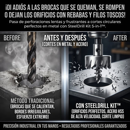 STEELDRILL KIT™ Juego de 5 Brocas Sierra Copa de Acero Rápido