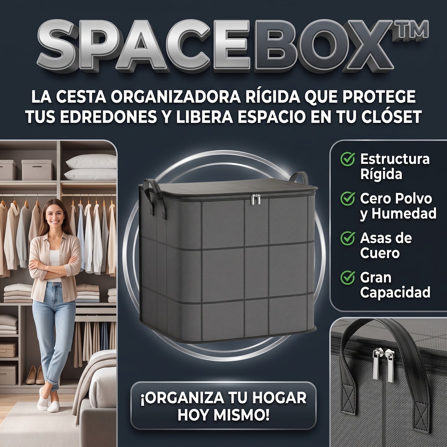 SPACEBOX™ Cesta Rígida Organizadora de Almacenamiento