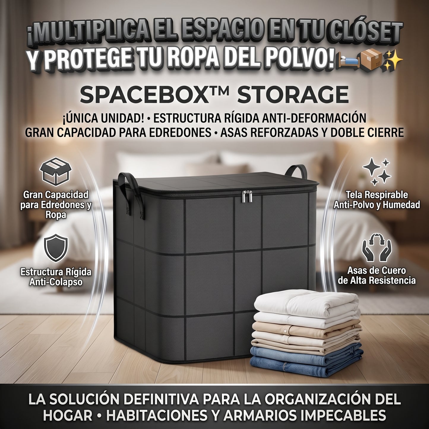 SPACEBOX™ Cesta Rígida Organizadora de Almacenamiento