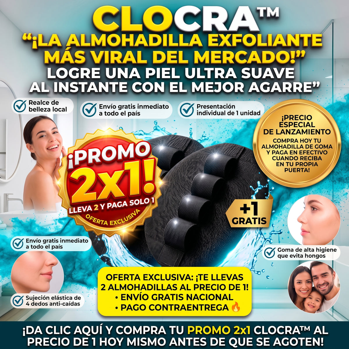 GlowGrip™ Guantes Exfoliantes de Goma Premium 2x1