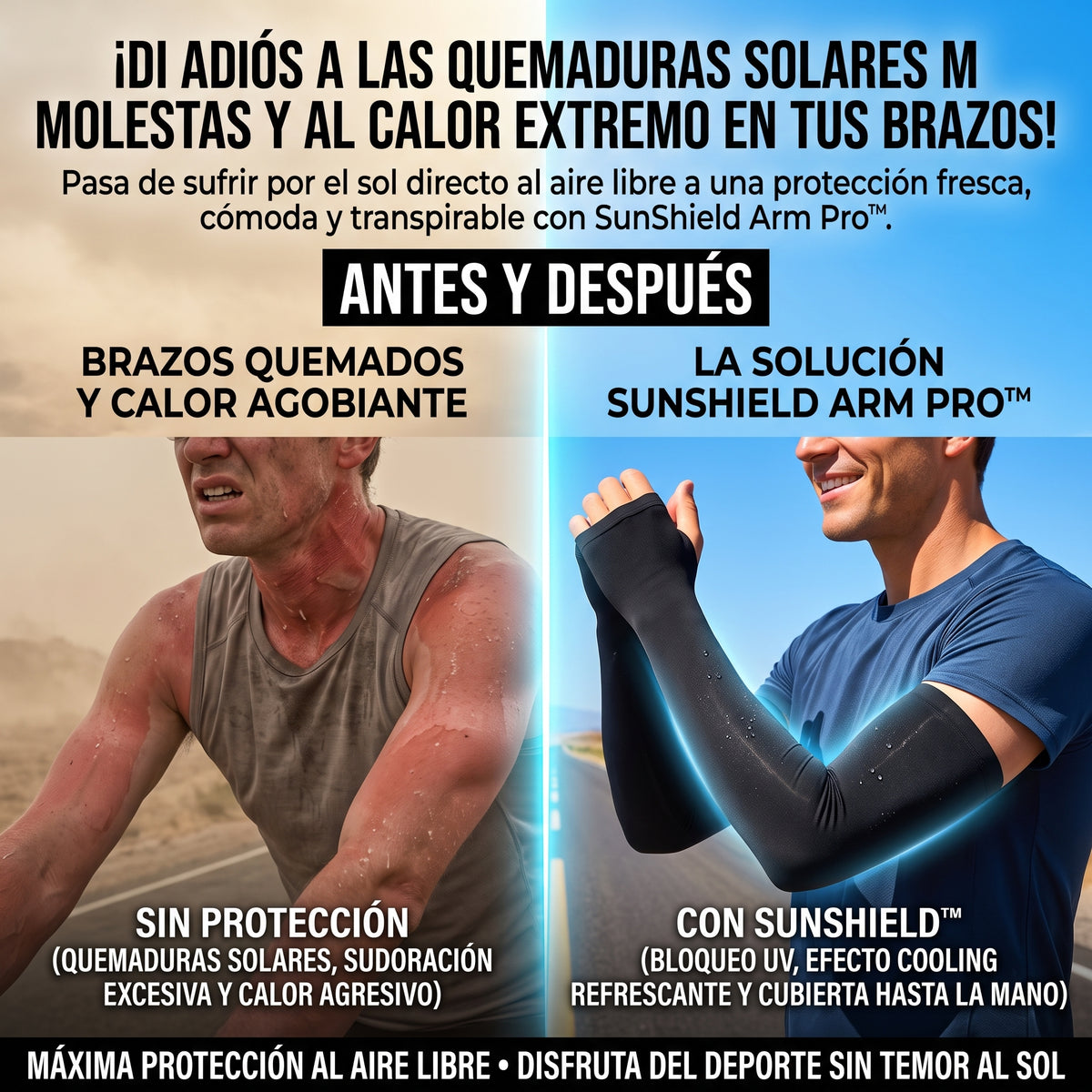 SUNSHIELD™ Mangas de Protección Solar con Orificio para Pulgar SET PAR