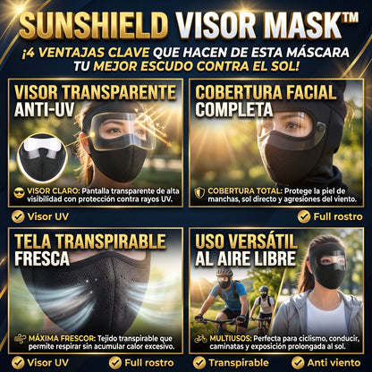 SUNSHIELD VISOR MASK™ Máscara Protectora con Visor UV
