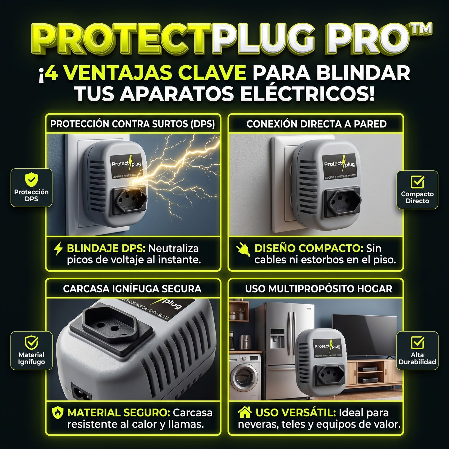 PROTECTPLUG™ Dispositivo de Protección contra Surtos Eléctricos