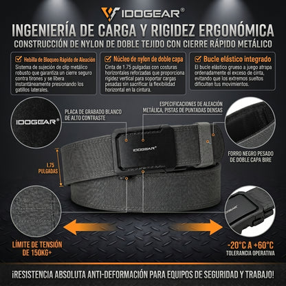 IDOGEAR® cinturón táctico rígido de trabajo pesado