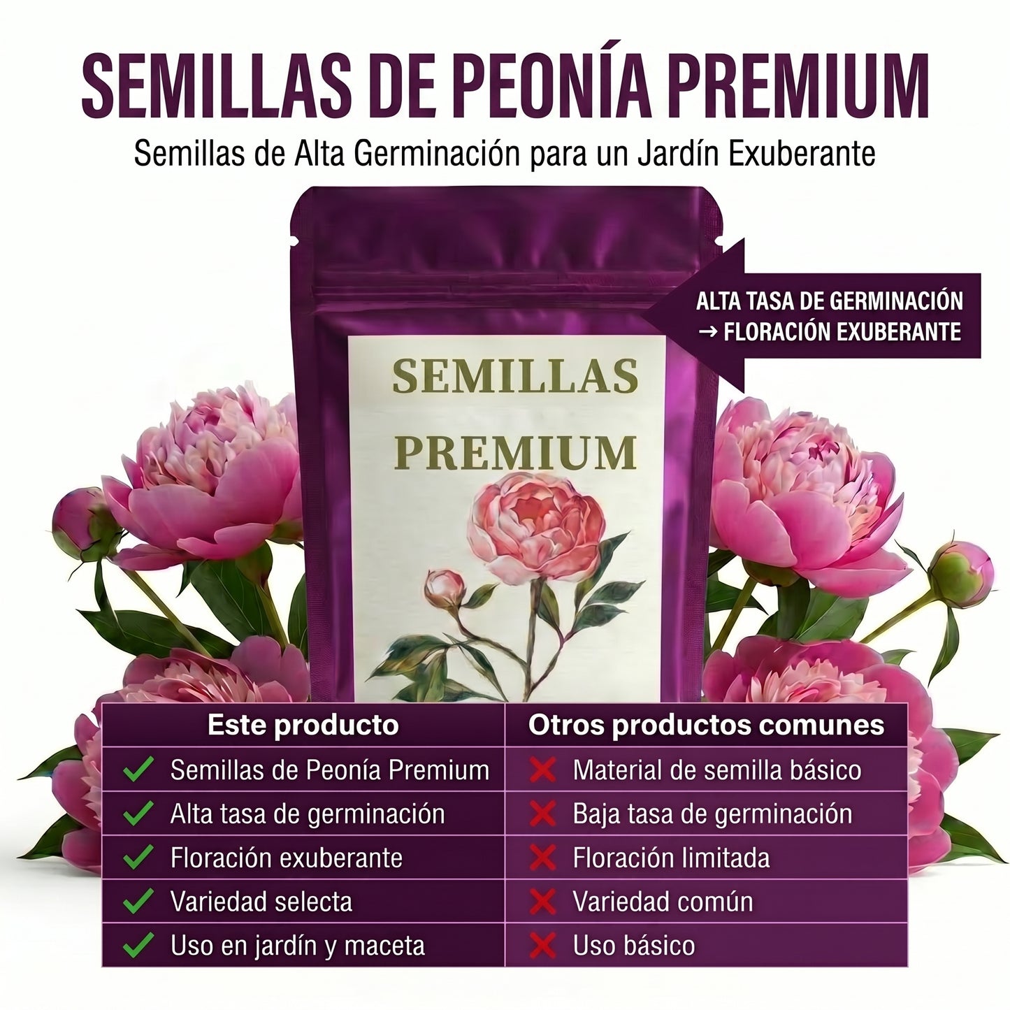 Semillas PREMIUM de Peonias