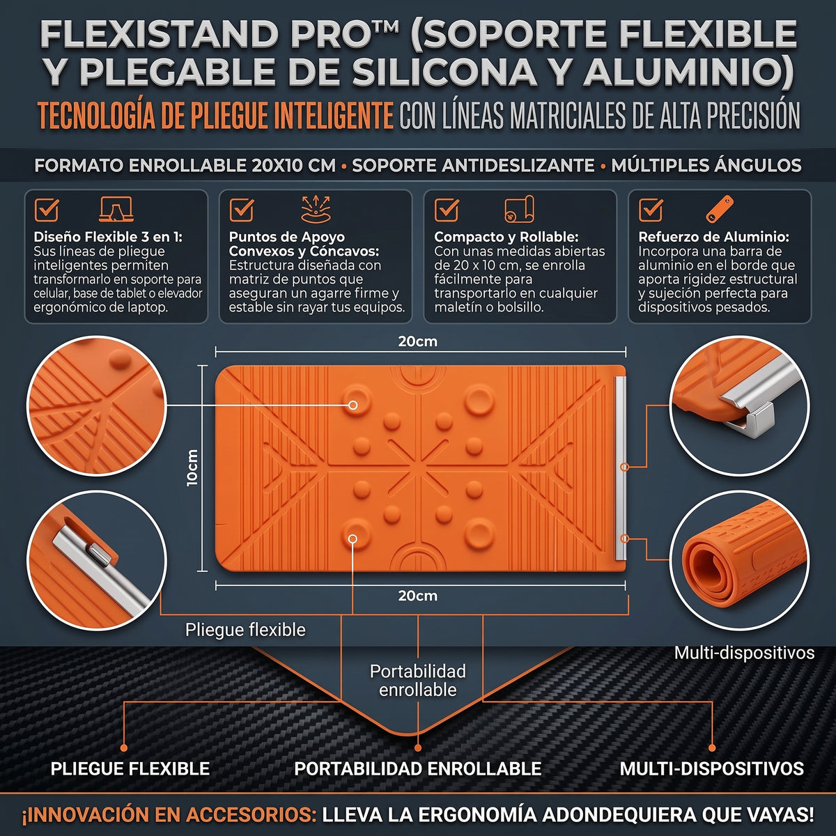 FLEXISTAND™ Soporte Flexible y Plegable Multiusos