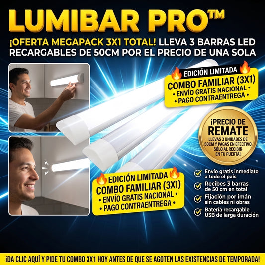 LumiBar PRO™ Lámpara Barra LED Recargable Portátil Magnética x3