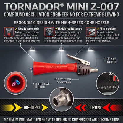 TORNADOR® Mini Z-007 Pistola De Soplado Neumatico Profesional