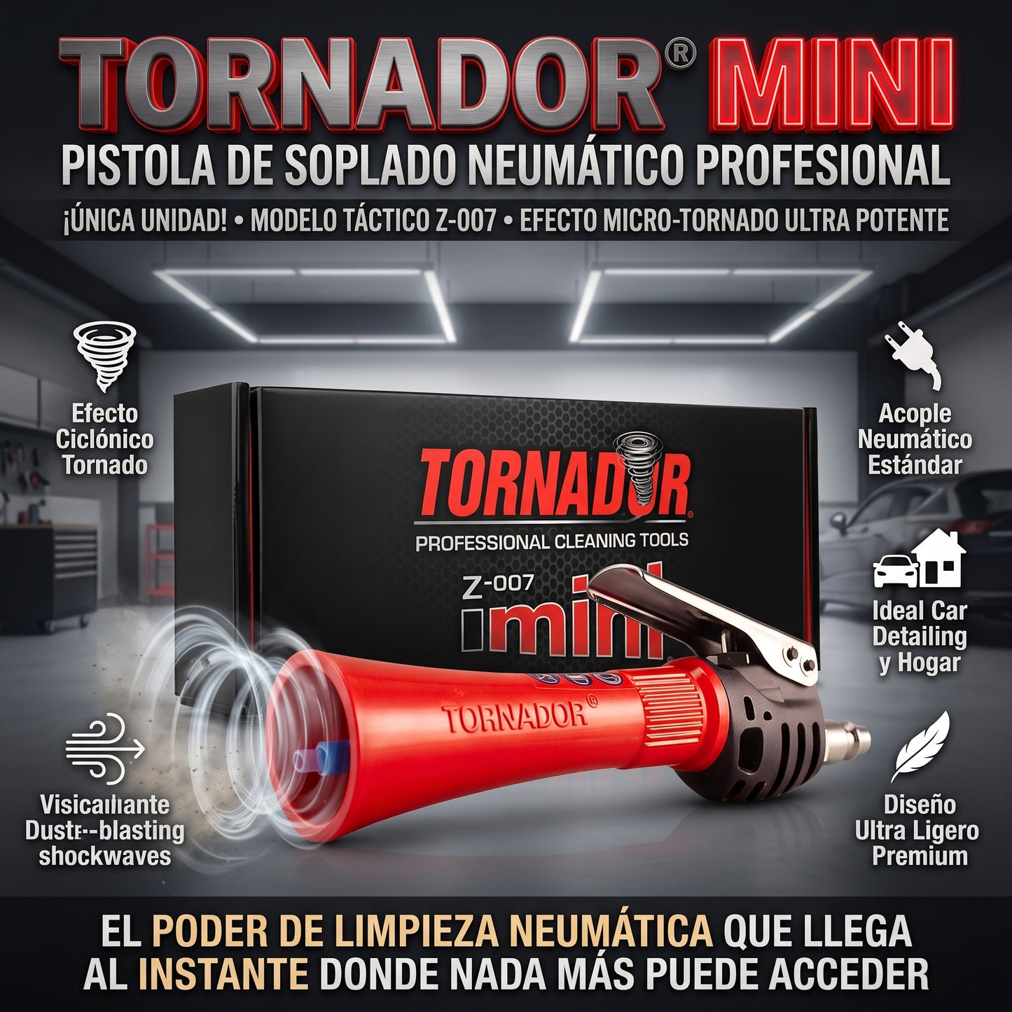 TORNADOR® Mini Z-007 Pistola De Soplado Neumatico Profesional