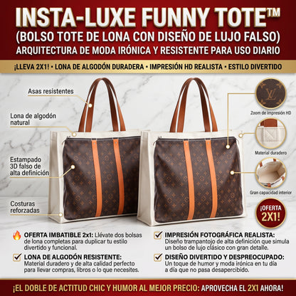 INSTA-LUXE FUNNY TOTE™ Efecto 3D de Bolsos Icónicos LLEVA 2X1