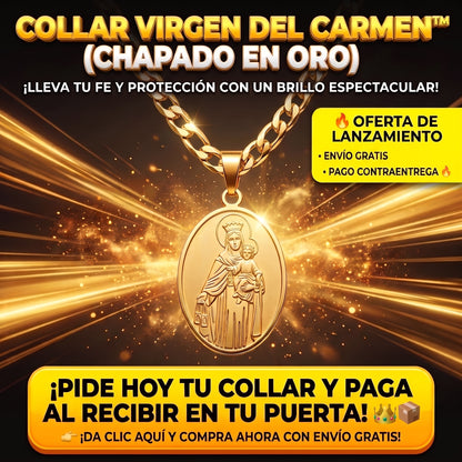 COLLAR VIRGEN DEL CARMEN™ Chapada en Oro