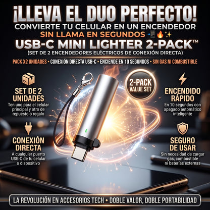 USB-C LIGHTERS 2X™ Encendedor Eléctrico USB-C sin Llama (Set de 2 Unidades)