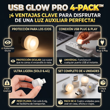 USB GLOW™ Lámparas LED USB de Luz Nocturna SET 4