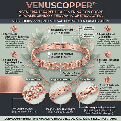 VENUSCOPPER™ Pulsera Terapéutica Magnética de Cobre