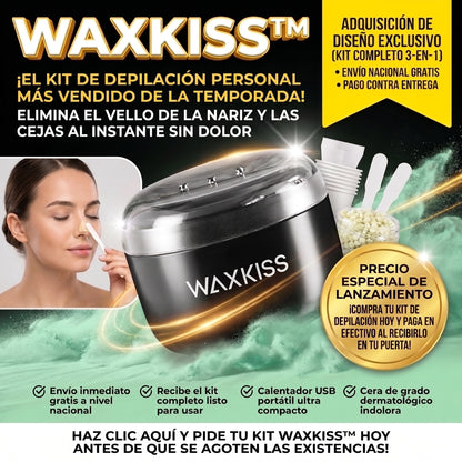 WAXKISS™ Calentador de Cera 3-en-1 para Nariz, Orejas y Cejas
