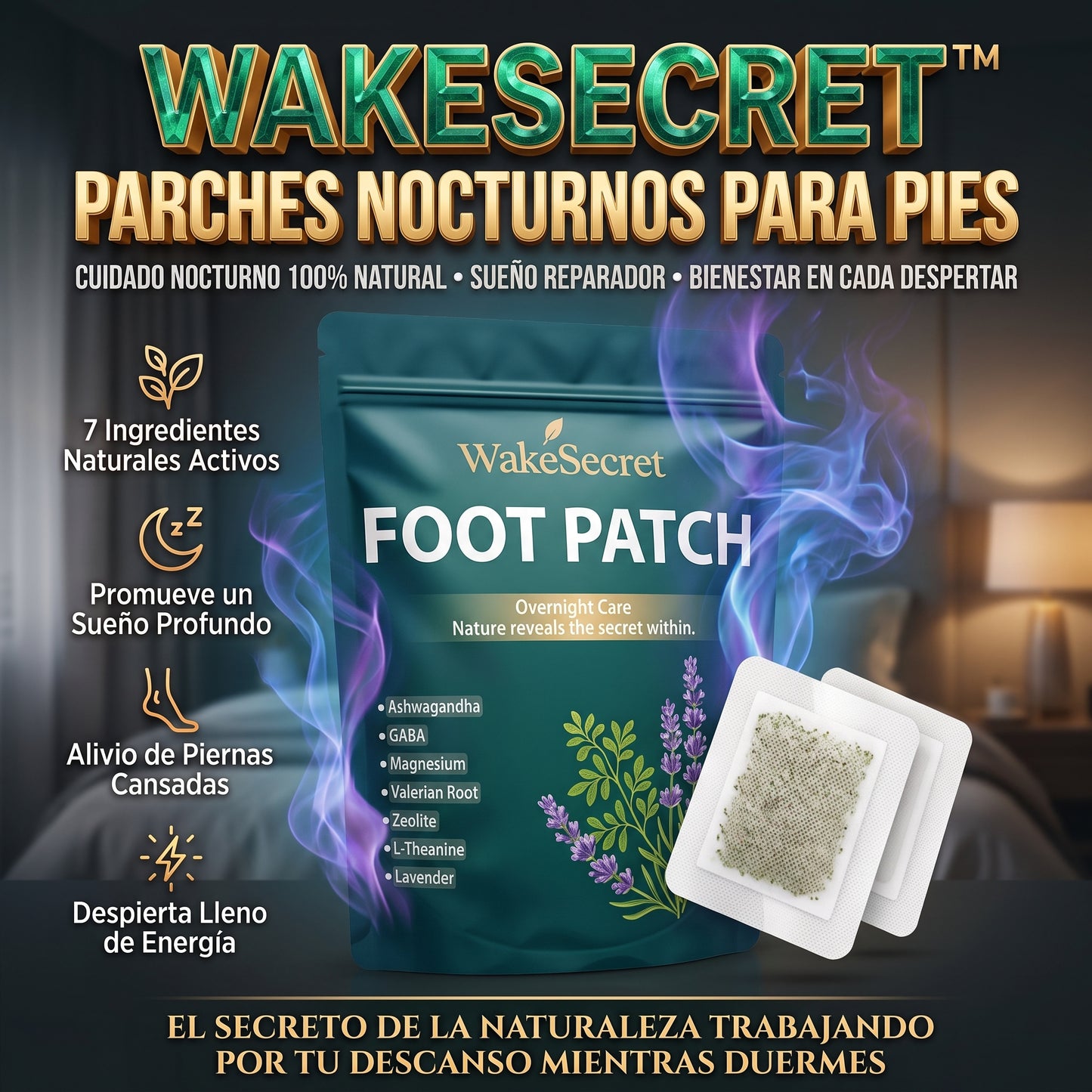 WakeSecret™ 50 Parches Desintoxicantes y Relajantes Nocturnos