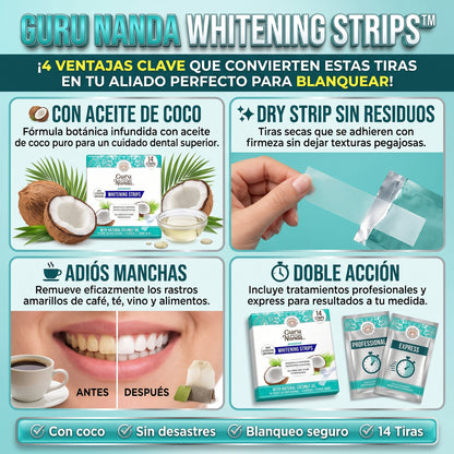 GURU NANDA WHITENING STRIPS™ Tiras Blanqueadoras de Dientes SET 14