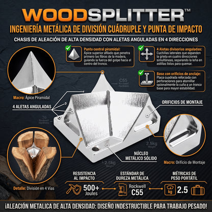 WoodSplitter™ Cuña Cortadora y Rajadora de Leña Portátil