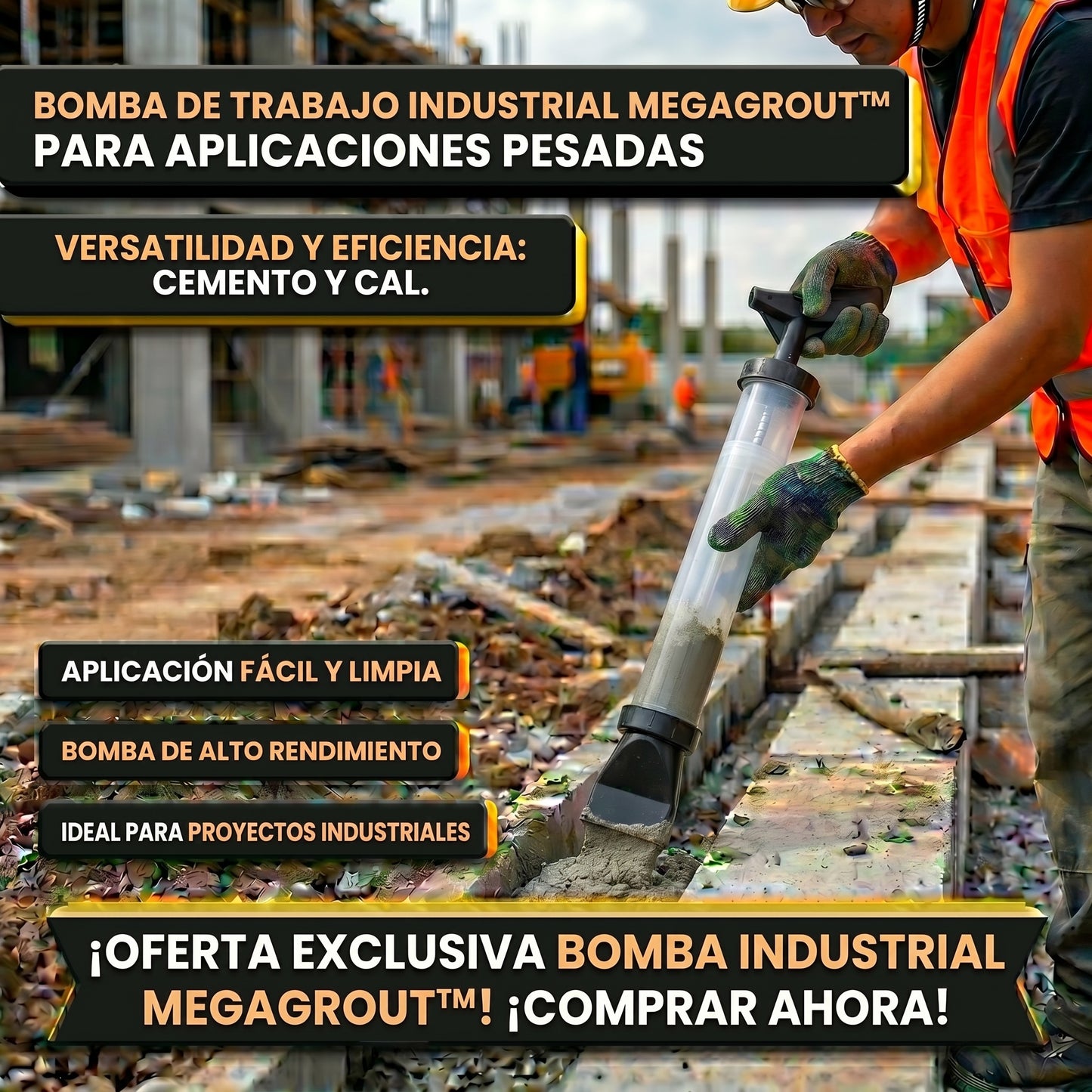 MegaGrout™ bomba de trabajo