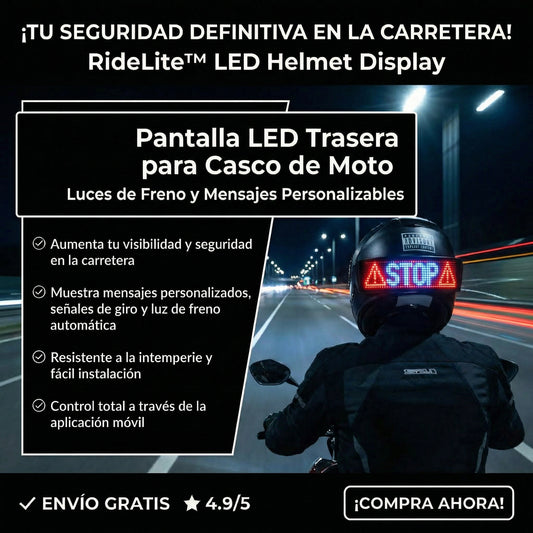 RideLite™ Pantalla LED para casco, luz trasera para casco de motocicleta