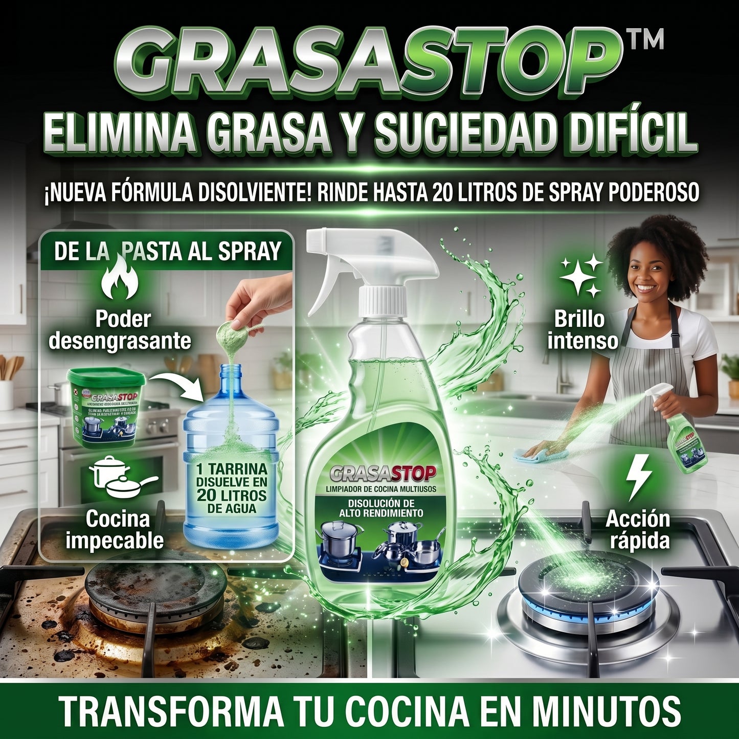GRASASTOP™ Limpiador multiusos de cocina concentrado