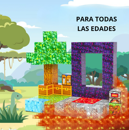 Bloques tipo Minecraft magnéticos Premium 28Piezas