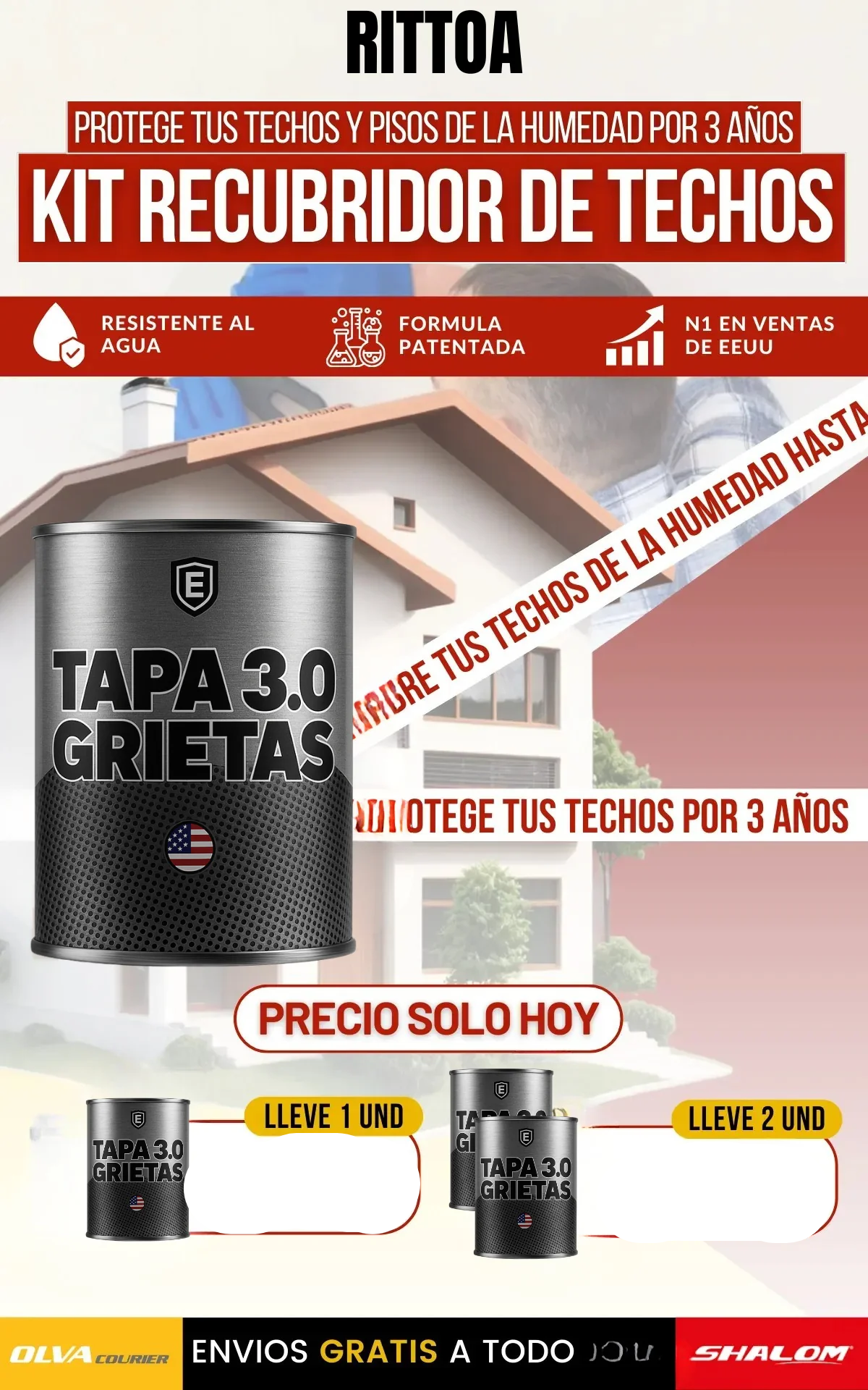 PRO-Reparador de fugas recistente al agua  Sellador 2 en 1