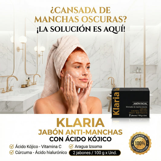 Klaria x2 Jabón Antimanchas con Ácido Kójico