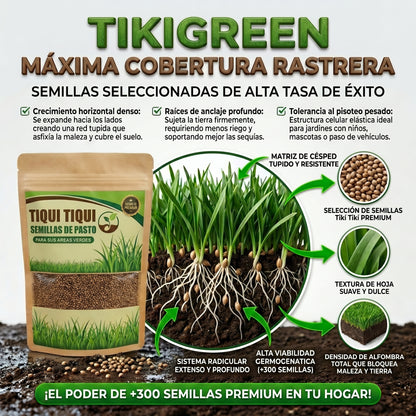 Semillas PREMIUM TikiGreen De Pasto Tipo Tiki Tiki