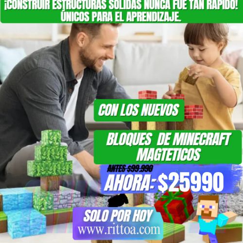 Bloques tipo Minecraft magnéticos Premium 28Piezas