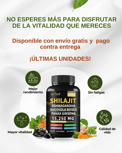 SHILAJIT MAX™ 8 EN 1 Fortificado SUBE TU TESTOSTERONA !