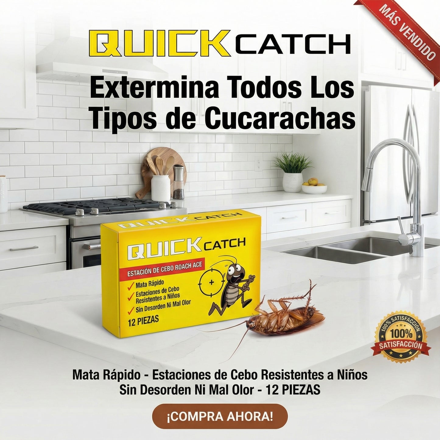 QUICK CATCH Extermina Todo Tipo De Cucarachas