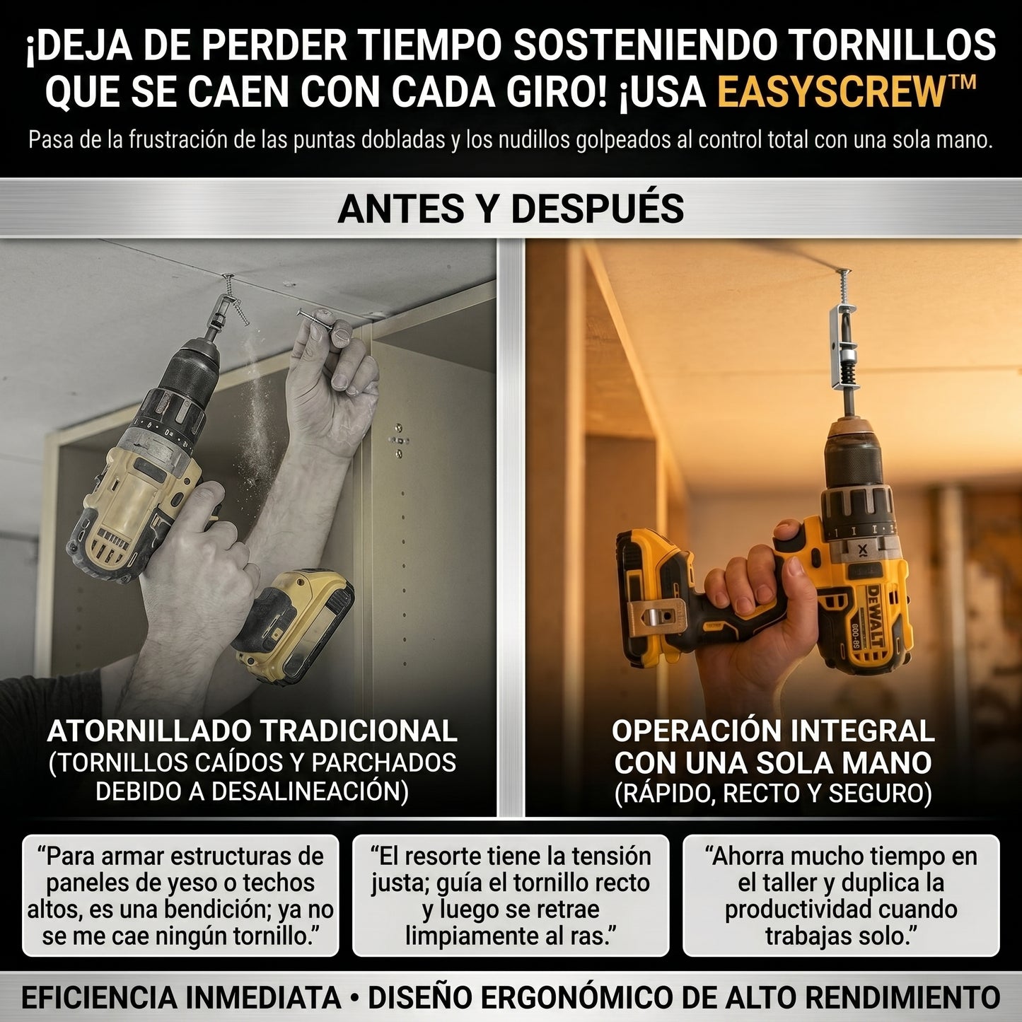 EasyScrew™ Adaptador Industrial Posicionamiento con Resorte Automático